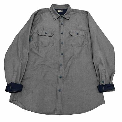 Eddie Bauer Men Gray Roll Cuff Travelx Commuter Button Down Shirt-LT Tall-1235
