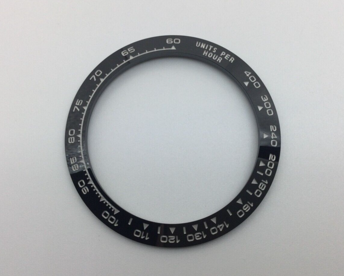 PREMIUM GRADE BLACK CERAMIC BEZEL WHITE ENGRAVED FOR ROLEX DAYTONA