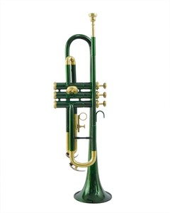 Brand-New-GREEN-Brass-Bb-FLAT-Trumpet-Free-Case-Mouthpiece-FAST-SHIP