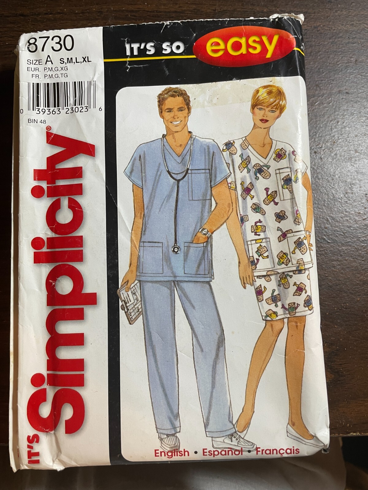 Small Scrub Pattern Simplicity 8730 Vintage 90's Scrubs Sewing Pattern Cut Sz. Small - Med ...