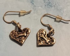 Dog Pierced Dangle Earrings, Paw Print Dog Bone, Heart Dog Lover sp-29