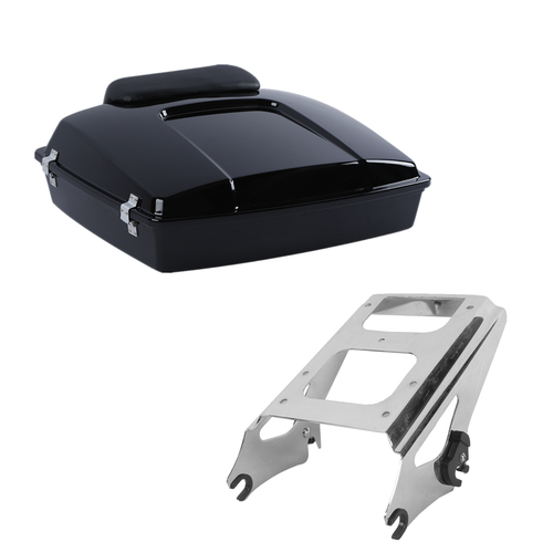 XMT-MOTO Razor Trunk Tronco con Schienale Pad adatto per Harley Road King, Road Glide, Street Glide, Electra Glide Ultra-Classic 2014-2023