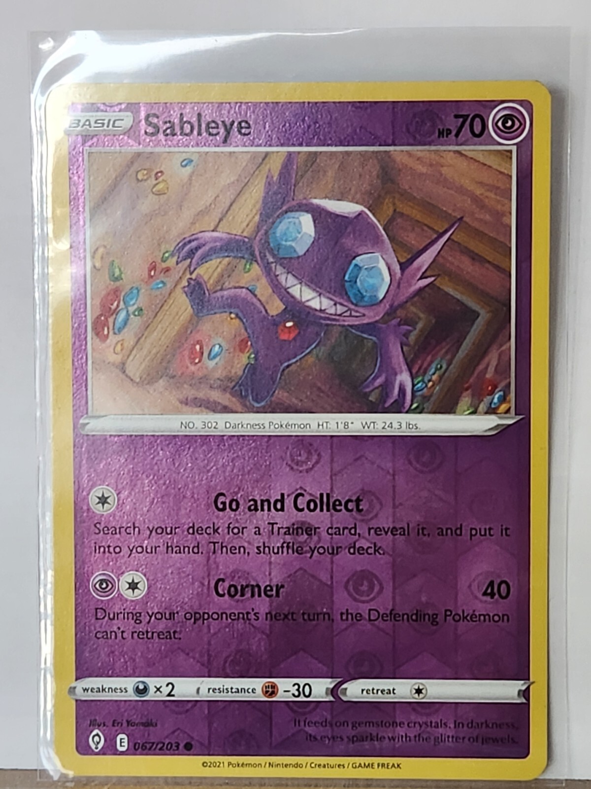 Reverse Holo Sableye 067/203 Evolving Skies Common Pokemon TCG eBay