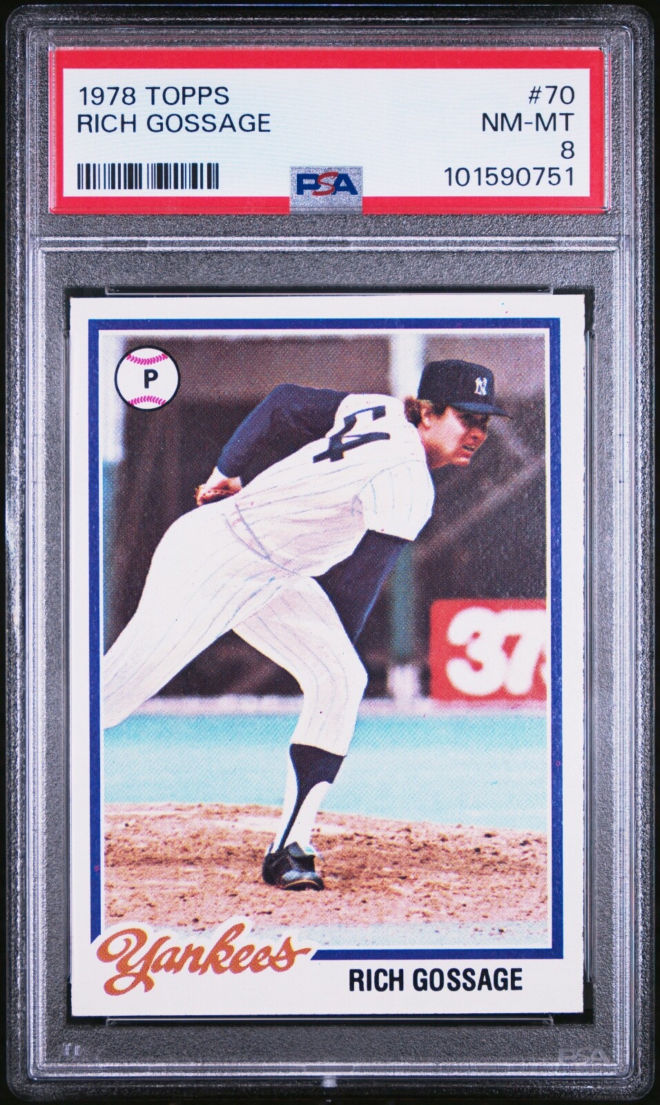 RICH GOSSAGE 1978 TOPPS BASEBALL CARD #70 PSA 8 NM-MT GRADED NY YANKEES