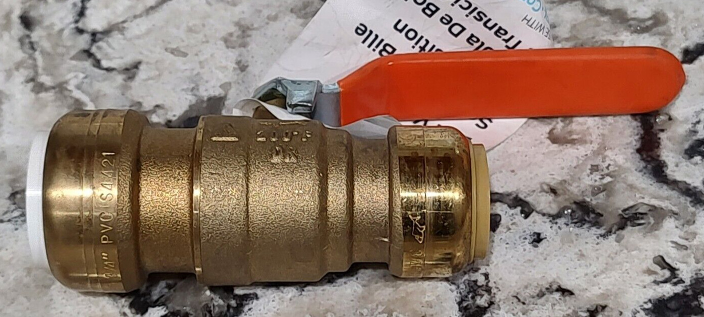 SHARKBITE BRASS BALL VALVE 25550LF 3/4 IN. PUSH-TO-CONNECT PVC IPS X 3/4 IN. CTS