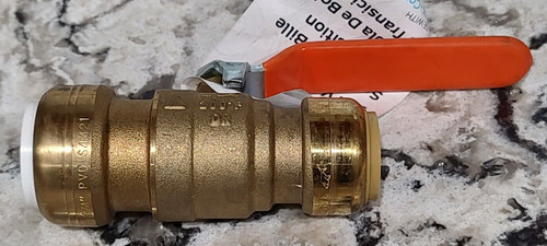 SHARKBITE BRASS BALL VALVE 25550LF 3/4 IN. PUSH-TO-CONNECT PVC IPS X 3/4 IN. CTS