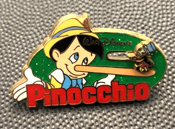 Disney pin 12486 Pinocchio Jiminy Cricket Slider 12 Months of Magic nose *2