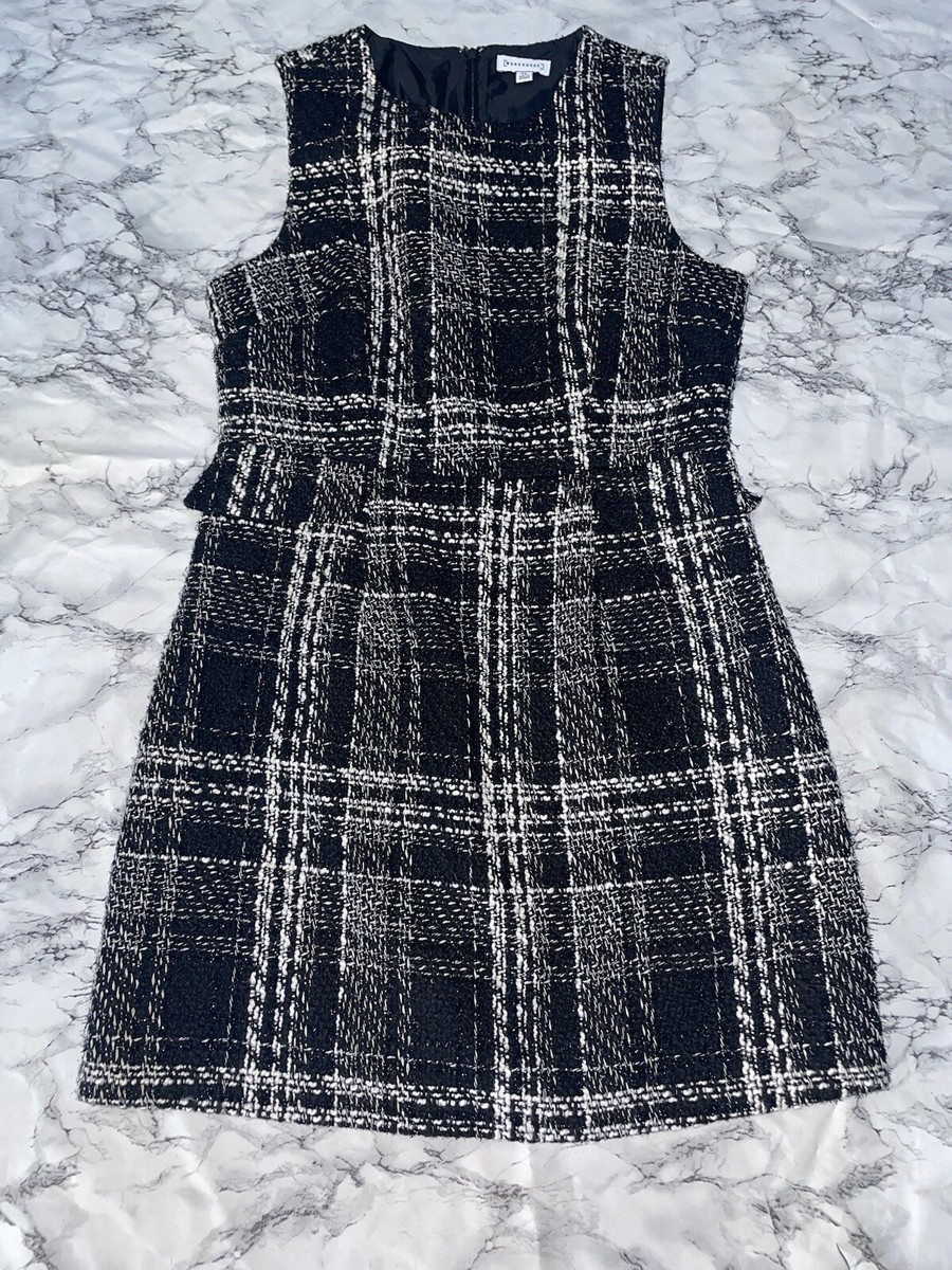 Midi Dress Warehouse Mono Sparkle Tweed Dress Black