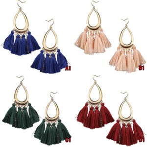 NEW-Women-Bohemian-Long-Tassel-Fringe-Boho-Ear-Stud-Dangle-Earrings-Jewelry-SZW