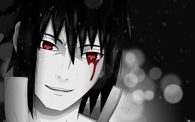 Anime naruto shippuuden bokeh uchiha sasuke manga red Playmat Gaming Mat