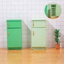 1:12 Scale Dollhouse Wooden Refrigerator Fridge Home Kitchen Furniture Miniature