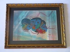 MYSTERY ARTIST CUBIST CUBISM ABSTRACT PAINTING MASK FACE HEAD MODERNISM VINTAGE