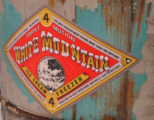 White Mountain Ice Cream triple motion Replacement Sticker Size 6.75″ × 4.25″ - Picture 3 of 3
