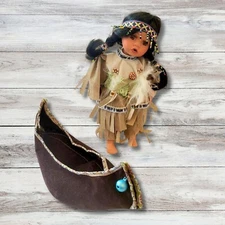 Vintage Bloom Brothers Native Indian Porcelain Doll