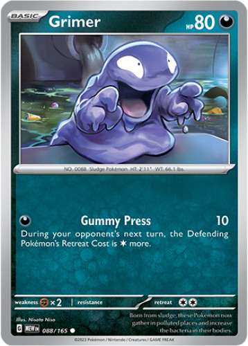 1x Grimer 088/165  Scarlet & Violet 151 Pokemon TCG Card NM