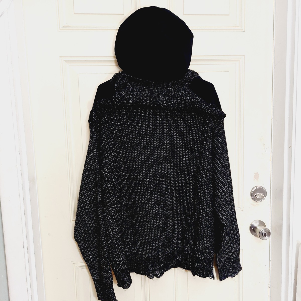 MIHARA YASUHIRO 美品 Distressed Pullover Black Distressed Knit Sweater by Maison MIHARA YASUHIRO on Sale
