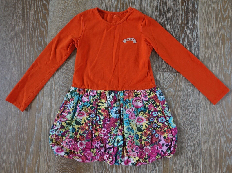 Oilily Girls Colorful Floral Dress Size 6 EUC