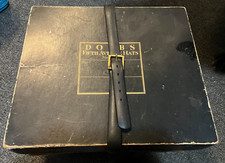 DOBB'S-----SQUARE HAT BOX---WITH LEATHER BELT STRAP