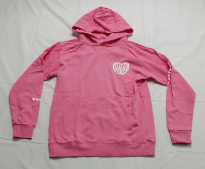Seek Discomfort Unisex Adult's Love Over Fear Hoodie EG7 Pink Size