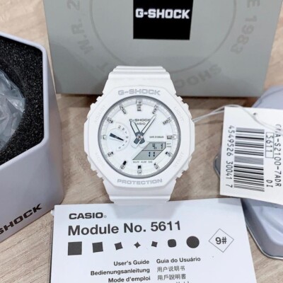 Casio G-Shock GMA-S2100-7A White Analog Digital Octagon Downsized