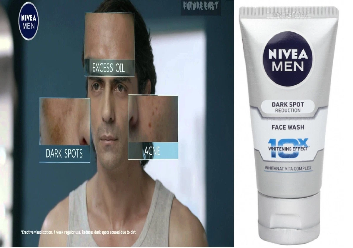 3 X Nivea Men Dark Spot Reduction Face Wash 10X whitening 100gm