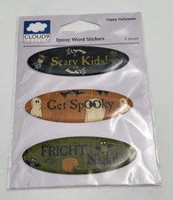 Cloud9 Design Epoxy Word Stickers Happy Halloween 3ct. - New