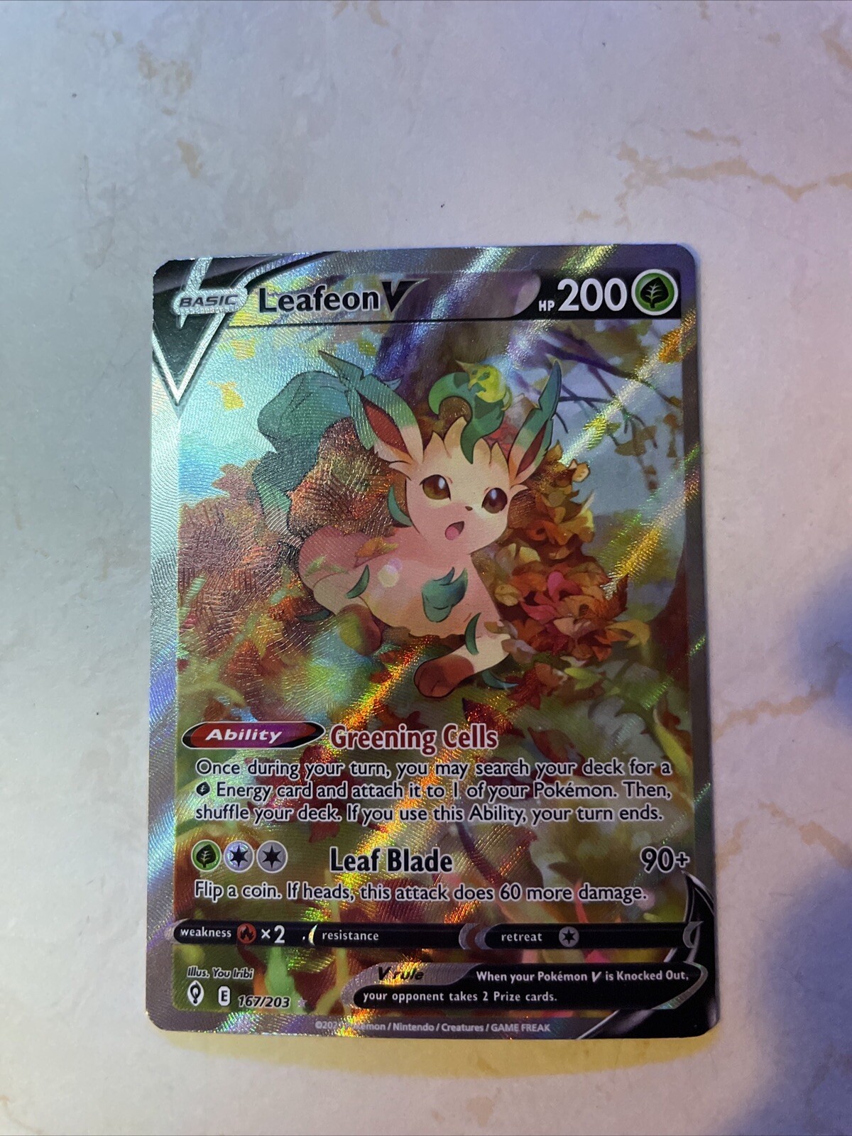 Leafeon V - 167/203 - Pokemon Evolving Skies Alternate Art Ultra Rare NM