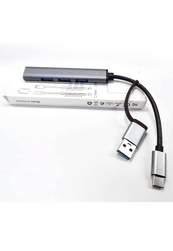 USB C Hub 4 Ports, 5V/3A USB C to USB Adapter with USB 3.0, USB Hub 3.0