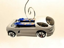 Christmas Ornament for Dora I Blue Surfboards Silver