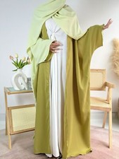Abaya Loose Batwing Sleeve Open Kaftan Women Muslim Maxi Dress Dubai Kimono Robe