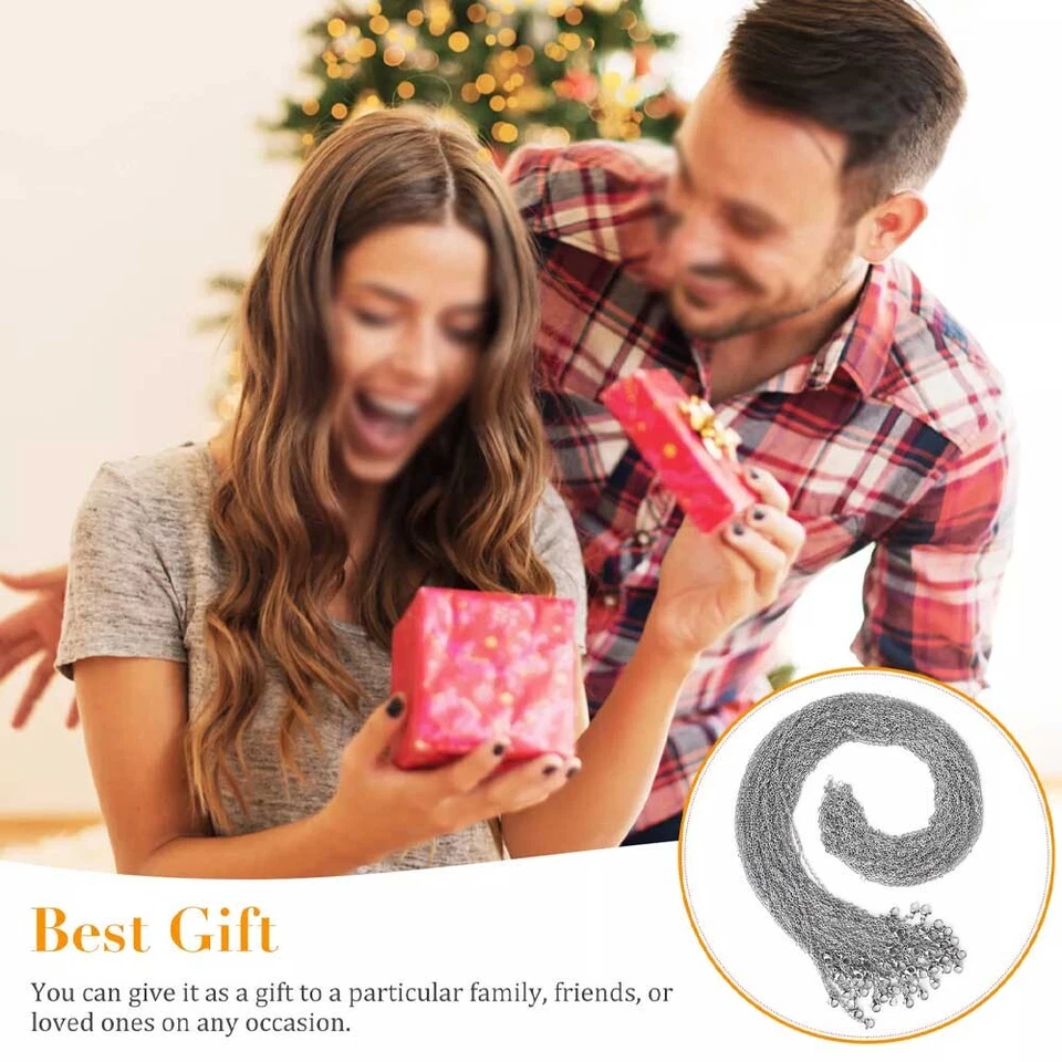 Lote de collar al por mayor de acero inoxidable tono plata para cadenas de joyería hágalo usted mismo EE. UU. Foto 4 de 4