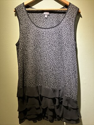 Fluent Life Essentials Women's Sleeveless Boho Hip Tunic Mini Dress Size M
