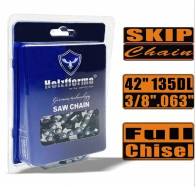 Holzfforma  Skip Chain Full Chisel .3/8'' .063'' 42inch 135DL Chainsaw Wagners