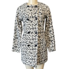 Nwot Clements Ribeiro Portobello Animal Print Cheetah Wool Long Knit Jacket 4