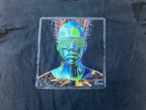 T-shirt Kanye West taglia XS crop top vintage Glow In The Dark Tour 2008 maglietta rap - Foto 8 di 16