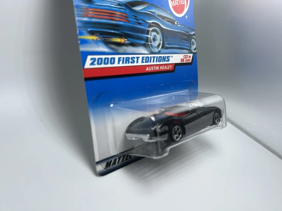Hot Wheels 2000 Primera Edición Austin Healy Negro con Cromo 5 Radios Ruedas 32/36 Foto 4 de 4
