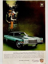 1970 Cadillac 4 Door Hardtop Sedan Deville Print Ad 10 X 6-12 Cowboy