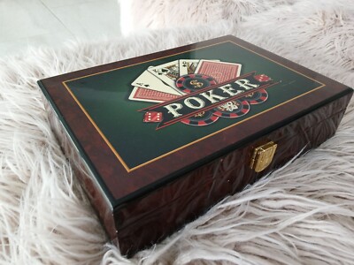 MONACO CLUB 11,5 gr. 200 POKER KOMPLETT CHIPS CHIPS SET IN MAHAGONI WOOD CASE