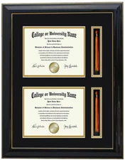 Double Diploma Frame with tassels Blk/Blk  6x8,8x10,7x9,8.5x11,11x14,11x17,14x17