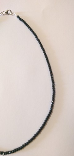 Sterling Silver Black Spinel Necklace; Length 39 cm. - Picture 4 of 4