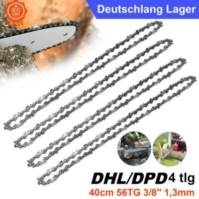 4x Sägekette + Schwert 40cm 3/8 56 TG 1,3mm passend Makita, Einhell, Jonsered