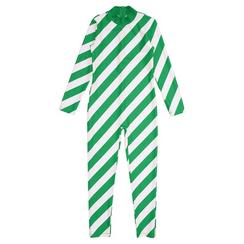 Kids Girls Christmas Dance Costume Sequins Candy Cane Striped One Piece Jumpsuit - Picture 66 of 93