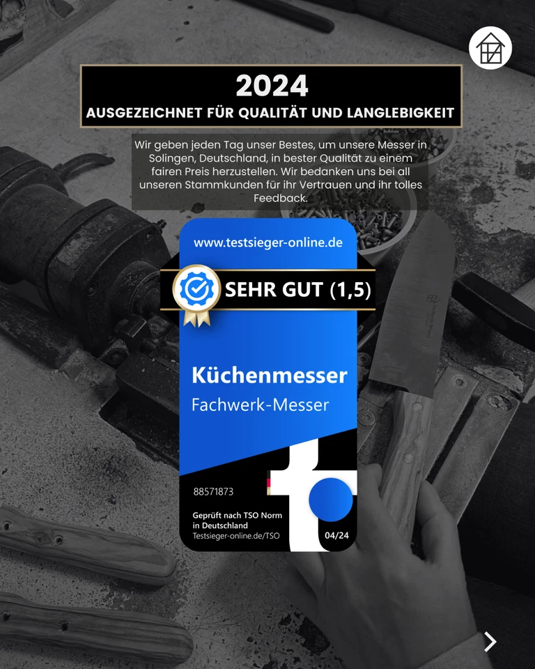 Fachwerk Frühstücksmesser Olivenholz Brötchenmesser Buckelsmesser Solingen - Bild 3 von 4