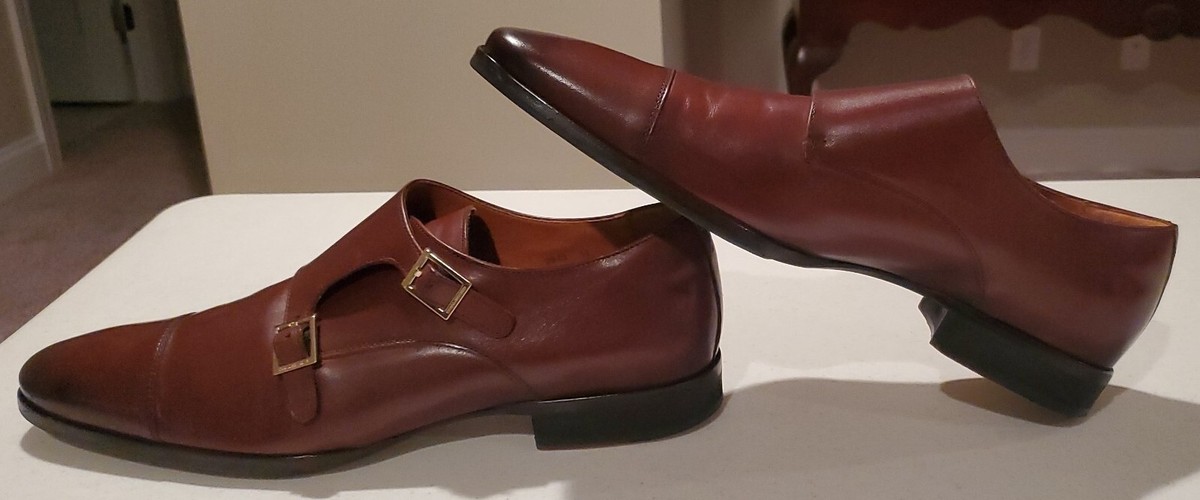 Wolf & Shepherd Mens Gambit Shoes Brown Monk Strap Buckle