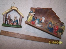 vintage  Dold christmas nativity scene with manger - plus bonus ornament