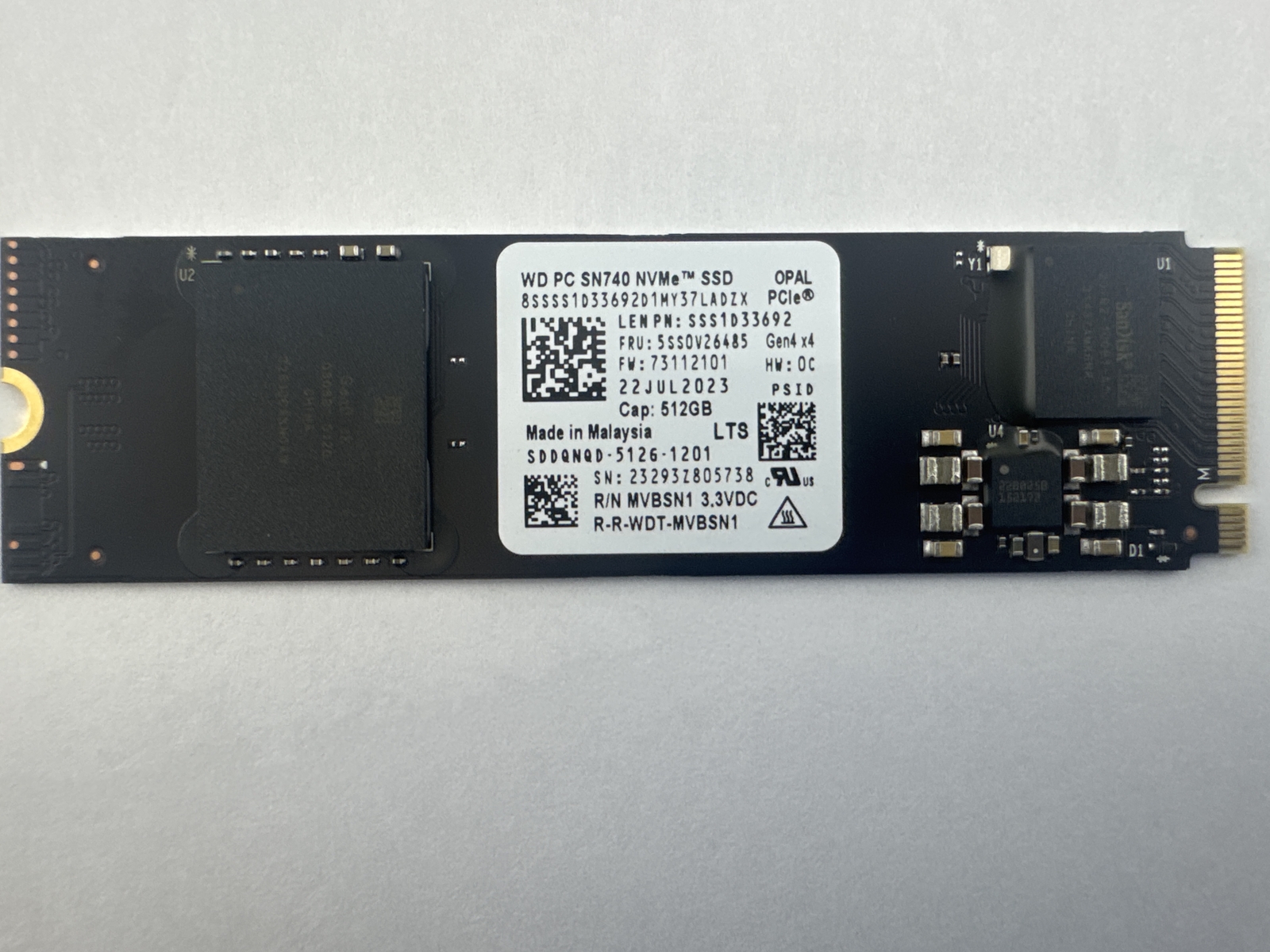 Lenovo 512GB M.2 2280 PCIe 4.0 x4 SSD Model 5SS0V26485