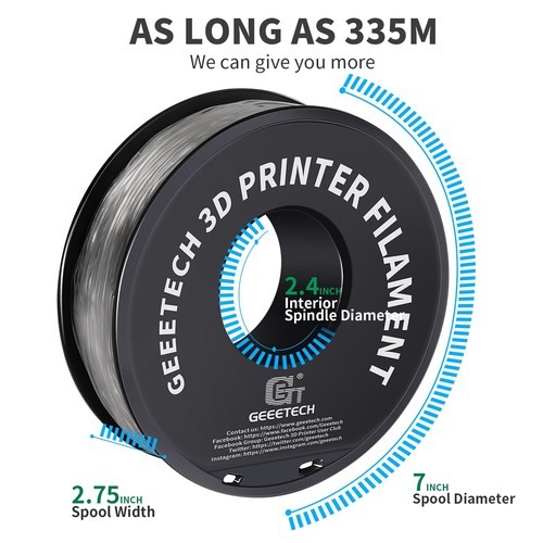 Geeetech 3D Drucker TPU Filament Transparent 1.75mm 1KG/rolle Verbrauchsmaterial - Bild 6 von 8
