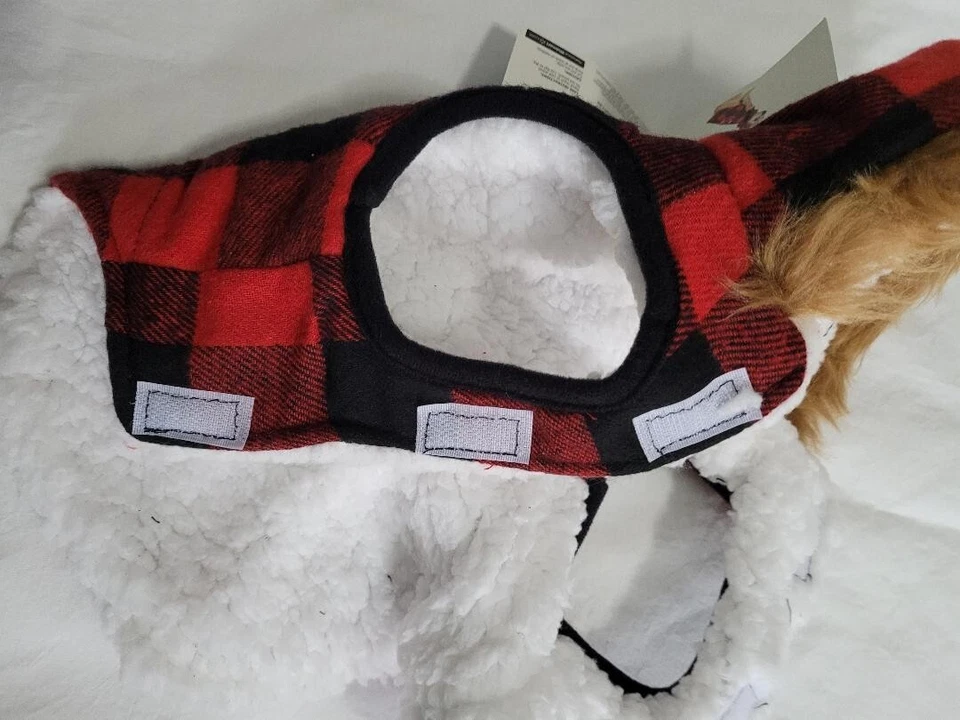 Pet Dog / Cat Jacket Vibrant Life Red & Black Plaid Size X-Small 5 lbs to 10 lbs - Image 4 of 4