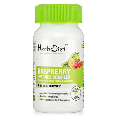 Raspberry Ketones Weight Loss 60 Capsules w/- Garcinia Green Coffee Acai Berry