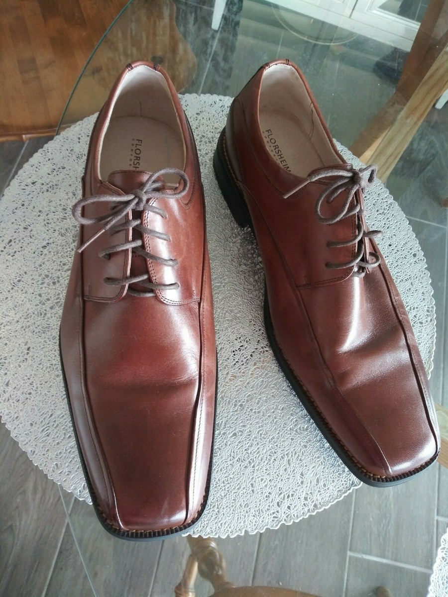 Florsheim Mens Brown Leather Bicycle Toe Oxford Shoes Size  display picture 1